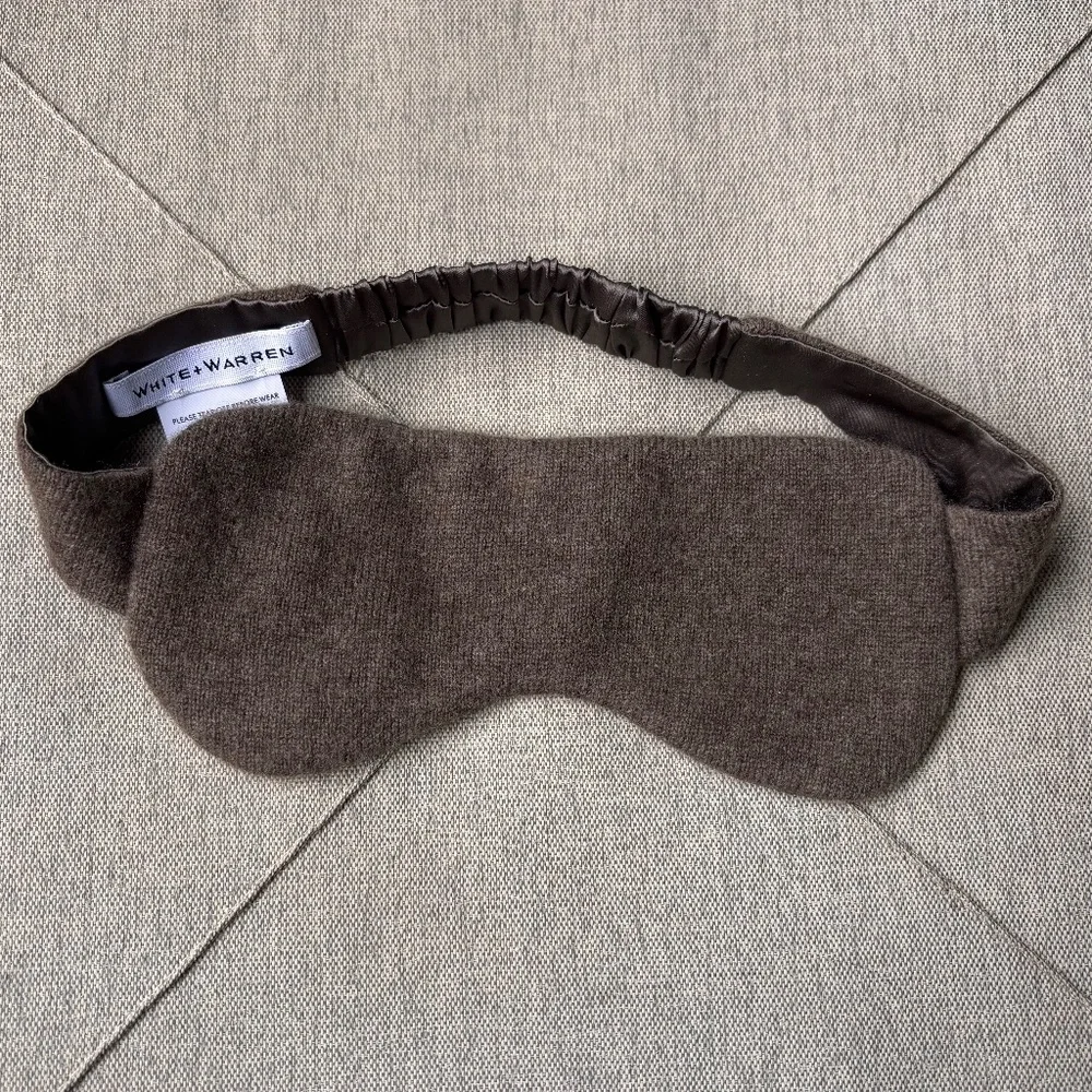 White + Warren Brown Cashmere Eye Mask Headband